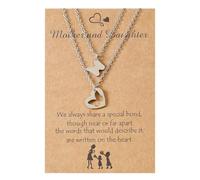 Fcnjsao Juego de 2 collares de mariposa a juego para madre e hija, regalos significativos para el día de la madre, Navidad, cumpleaños para mamá e hija