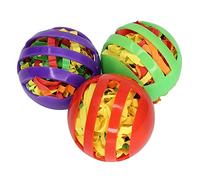 Fcnjsao Juego de 3 piezas de juguetes coloridos con pies rodantes versátiles para loros, juguetes de entrenamiento para loros, juguetes de jaula para loros, juguetes de entrenamiento para loros