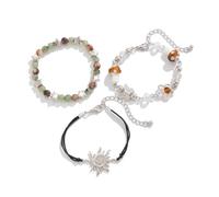 Fcnjsao Juego de 3 pulseras de sol ajustables con diseño de mariposa, pulsera de cuerda de cristal de moda, regalo para mujeres y niñas