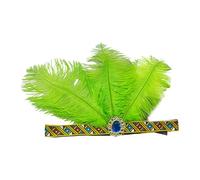 Fcnjsao Llamativas Diademas Plumas Mardi Hierba Sombrero Para Niñas Accesorios para el Cabello Mascarada Mardi Hierba Flapper Diadema