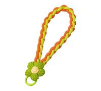 Fcnjsao Llavero de moda con correa de nudo antipérdida, con flores coloridas tejidas a mano, elegante accesorio para llaves