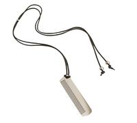Fcnjsao Miniatura de metal con péndulo, cadena elegante, suéter largo, cadena de piel sintética, elegante accesorio de joyería