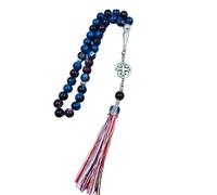 Fcnjsao Pulsera ajustable de cuentas de rosario con textura de vidrio, accesorios de oración, regalo para los amantes de la moda