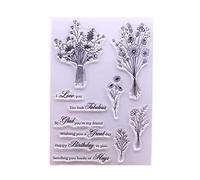 Fcnjsao Ramos de Bendición Palabras Sello Claro Sello Hecho a Mano Artesanía en Relieve Decoración Para Tarjetas Scrapbooking Decoración