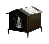 Fcnjsao Refugio aislado impermeable para gatos para animales al aire libre, diseño de base elevada, tela Oxford, protección de invierno, casa de mascotas resistente al viento para gatos