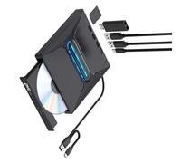 Fcnjsao Reproductor de disco externo delgado de 7 puertos USB 3.0 tipo C, grabación de velocidad rápida, compatible con portátiles, computadoras de escritorio y más unidades de disco externas para