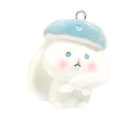 Fcnjsao Ríos de moda Conejo de resina resistente encanto para suministros artesanales personalizables hermoso animal colgante uso diario
