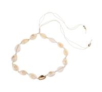 Fcnjsao Shells Jewelry - Pulseras ajustables tejidas a mano con conchas naturales, collar hawaiano para pie de playa, joyería casual de cumpleaños, Carcasa de hilo de cera
