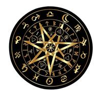 Fcnjsao Tapete de goma con diseño de runas y péndulos de astrología, decoración de escritorio, tarots, tarjetas, péndulos, ceremonias