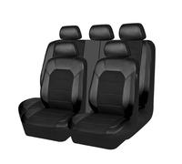 FCNNYBF 9 Piezas Fundas Asientos Coche para Seat Ibiza IV Hatchback 2012 2013 2014 2015 2016 2017, Cuero Coche Cubreasientos Transpirable Juegos Protectores Interior Accesorios,Black