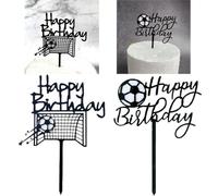 Fc'Noqgn 2 Decoraciones de Torta de Fútbol, Adornos de Fútbol con Balón y Portería para Fiesta de Cumpleaños, Color Blanco