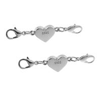 Fc'Noqgn 2 Piezas en Forma de corazón magnético Cierre de Cadena, Pulsera de Plata de Ley magnético Cierre de Cadena magnética Collar Pulsera DIY Joyería Accesorios Que Hacen