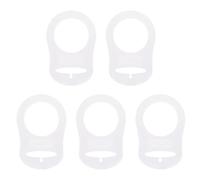 Fc'Noqgn Cadena Chupete Anillo Silicona, 5pcs Cadena Chupete Adaptador Chupete, Anillo Botón Silicona Transparente, Cadena Chupete Anillo Silicona, Cadena Chupete Bebé (Transparente)