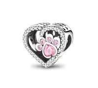 Fc'Noqgn Encanto del corazón, el encanto del corazón del amor, cuentas de encanto, encantos de joyería lindo para pulseras y collares, compatible con los regalos de la joyería pulsera