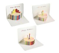 Fc'Noqgn Tarjeta Cumpleaños 3D Pastel Pop-up & Diseño Regalos - Para Mujeres, Hombres y Todas las Edades (14 x 10,3 cm + Sobres Kraft)