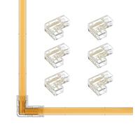 FCOB COB 2pin 5mm Conector en forma de L Kit 6pcs 2pin 5mm Conector en forma de L para la soldadura sin ranura y tiras de LED FCOB 5mm PWM de un solo color +V -V