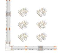 FCOB COB 4pin 10mm Conector en forma de L Kit 6pcs 4pin Conector en forma de L para la soldadura sin ranura y tiras de LED 10mm PWM RGB +V R G B