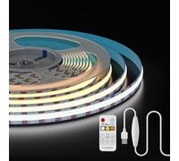 FCOB COB CCT Tira LED Flexible de Alta Densidad Alimentado por USB 6.56FT 640LED/m Sintonizable 3000K-6000K CRI 90+ con Controlador RF Dimmer Cinta de Luz LED para Decoración Interior de Cocina