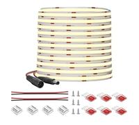 FCOB COB Tira LED Flexible Blanco Natural 4000K 320LED/m 10M 24V 8mm CRI90+ | Regulable de Alta Densidad Brillo Uniforme Tira Luz para Decoración DIY(Controlador Alimentador no incluidos)
