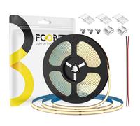 FCOB COB Tira LED Flexible de Alta Densidad Blanco Cálido 2700K 320LEDs/m 9W/m 16.4FT/5M DC24V 8mm CRI90+ LED Regulable IP30 No Impermeable para Decoración Interior(Sin Controlador ni Alimentación)