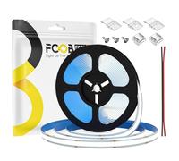 FCOB COB Tira LED Flexible de Alta Densidad Blanco Frío 6000K 480LEDs/m 9W/m 16.4FT/5M DC24V IP65 Impermeable 8mm Ancho CRI90+ Uniforme para Decoración DIY(No Contiene Alimentador&Controlador)
