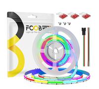 FCOB COB WS2811 IC RGB Direccionable Tira LED DC24V 9.84FT/3m 864LEDs/M Blanco PCB Flexible Chaser Color Alta Densidad LED Cuerda IP30 para Decoración Interior(Sin Controlador ni Alimentación)