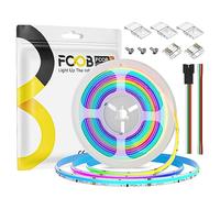 FCOB COB WS2811 IC RGB Tira Flexible de LED de Alta Densidad 16.4FT/5m DC24V 630LEDs/m 50IC 10mm Ancho Blanco PCB Color de Ensueño Luz de Seguimiento para DIY(No Contenido Alimentación＆Control)