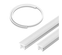 FCOB T1212 1M/3.2ft Perfiles de silicona neón Canal LED de Blanco Lechoso 120° Flexibles Iluminación incidente DIY para tiras LED COB SMD de ≤10 mm (no incluye tiras LED)