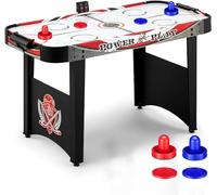 FCOUMY Mesa de Hockey de Aire de 4 pies para Interior Digital, Juego de Hockey con 2 Discos, 2 Pushers para Adultos