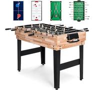 FCOUMY Mesa de Juego Multijuegos 4 en 1,Mesa de Juego Combinado multifunción para Niños Mesa de billardo, futbolín,Ping-Pong,Hockey Baloncesto con Todos los Accesorios Gran Regalo para los niñ