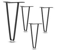 FCOVIRLEN Patas para Muebles industriales, Juego de 4 Patas de Horquilla de Metal con Patas de Goma y Tornillos, Multicolor, Varios tamaños(Black,50cm/19.6in)