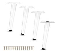 FCOVIRLEN Patas para Muebles industriales, Patas de Muebles de Metal Blanco, Dorado, Varios tamaños, 4 Piezas(Weiß,25cm(4pcs))