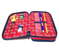 FCP Estuche escolar Trudi Conejo Smile Time de 3 pisos, completo amarillo + regalo llavero lentejuelas, multicolor, standard, Estuche