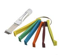 FCR6 - Juego de peine y cepillo para aire acondicionado con 6 peines de plástico en un anillo y cepillo de acero inoxidable para limpiar y alisar aletas de condensador y evaporador