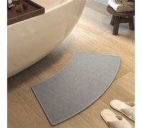 FCS Bathroom Alfombra de baño Curvada, Alfombrilla de baño de Tierra de Esquina para baño, con Respaldo de Goma, Antideslizante, para duchas semicirculare(Size:40x75cm,Color:Gris)