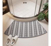 FCS Bathroom Alfombra de baño Curvada, Alfombrilla de baño de Tierra de Esquina para baño, con Respaldo de Goma, Antideslizante, para duchas semicirculare(Size:45x100cm,Color:Gris)