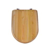 FCS Bathroom Tapa y Asiento WC Inodoro Madera Universal Tapa WC Antibacterialtapa de Inodoro Fácil Limpieza, Fácil Instalación, Beige (Size : D Shape)