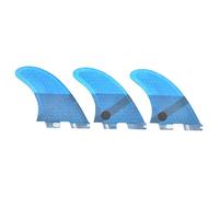 FCS2 Surfboard Tail Fin, Fiberglass Surfboard Fin Set, Stylish Blue Design with Carbon Fiber, Flexible and Stable for Hollow Waves, 3PCS/Set Includes 2 Side Fins and 1 Middle Fin f
