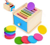FCSONU Juguete Montessori para niños a partir de 1, 2, 3 años, niños y niñas, juguete de madera a partir de 1 año, juego de clasificación de colores, juguete para niños a partir de 2, Pascua, día del