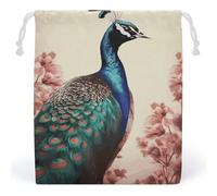 FCTVSKLN Bolsas de almacenamiento para maquillaje, reutilizables, con estampado de pavo real, organizador de artículos de tocador, bolsas multiusos, adecuadas para cosméticos, auriculares, joyas