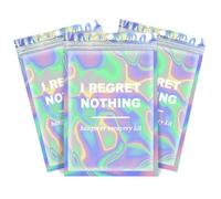 Fcuadro Bolsas para kit de resaca, 20 unidades, holográficas, "I REGRET NOTHING", bolsas de recuperación para despedida de soltera, bolsas de regalo para despedidas de soltera, recuerdos de fiesta de