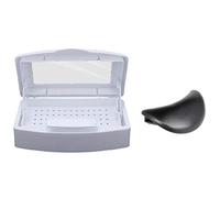 Fcuajdkq 1 bandeja esterilizadora de uñas para desinfección y pedicura, caja de manicura y 1 pieza para el cabello, spa, salón, lavado de cuello, soporte para el cuello, herramientas para el cuello