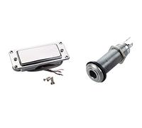 Fcuajdkq 1 conector de montaje empotrado de cilindro cromado de 1/4 pulgadas y 1 humbucker de guitarra mini LP cromada plateada