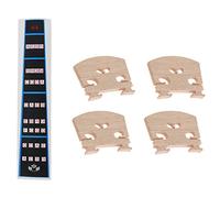 Fcuajdkq 1 guía de dedo para violín/diapasón, guía de trastes, tabla de dedos para tamaño 4/4 y 4 piezas de violín, puente de violín, 5 piezas de violín de puente de arce 4/4 piezas