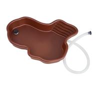 Fcuajdkq 1 pieza reptil piscina anfibios accesorios con rampa reptil cuenco plástico marrón para tortuga tortuga hámster leopardo,A