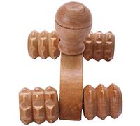 Fcuajdkq 10 unids madera cuerpo cuatro ruedas de madera coche rodillo relaja una mano masaje herramienta de reFlexología mano un pie trasero cuerpo terrapia
