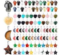 Fcuajdkq 100 Piezas de Colgantes de Cristal Surtidos, Colgantes de Piedras Preciosas a Granel, Colgantes de Piedra, Colgantes Mixtos para Hacer Collares de JoyeríA DIY