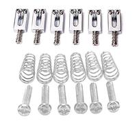 Fcuajdkq 12 piezas de guitarra: 6 piezas de puente de trémolo para guitarra eléctrica, montaje cónico y tornillos y 6 sillines de puente de guitarra eléctrica, juego plano para reemplazo de Strat Tele
