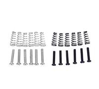 Fcuajdkq 12 sillines de cuerda para guitarra eléctrica, puente de trémolo, ajuste de resorte cónico y tornillos, 6 piezas negras y 6 piezas plateadas