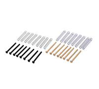 Fcuajdkq 16 pastillas Humbucker para guitarra eléctrica, M3 x 30 mm, tornillo y resortes de ajuste de , 8 piezas doradas con 8 piezas negras